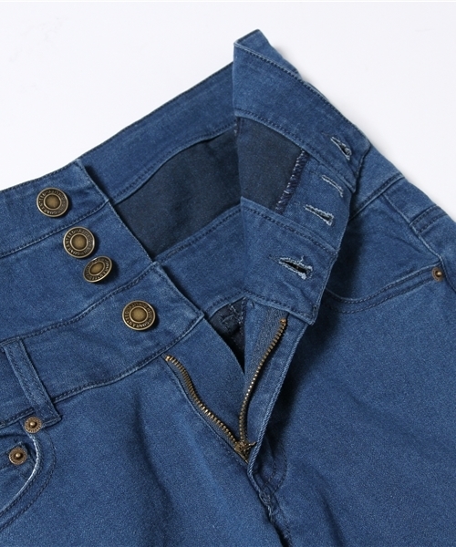 WEGO（ウィゴー）の「WEGO/デニムハイウエストスキニーパンツ（デニムパンツ・レディース・インディゴブルー/ライトインディゴブルー・MEDIUM/SMALL）」の6枚目の写真