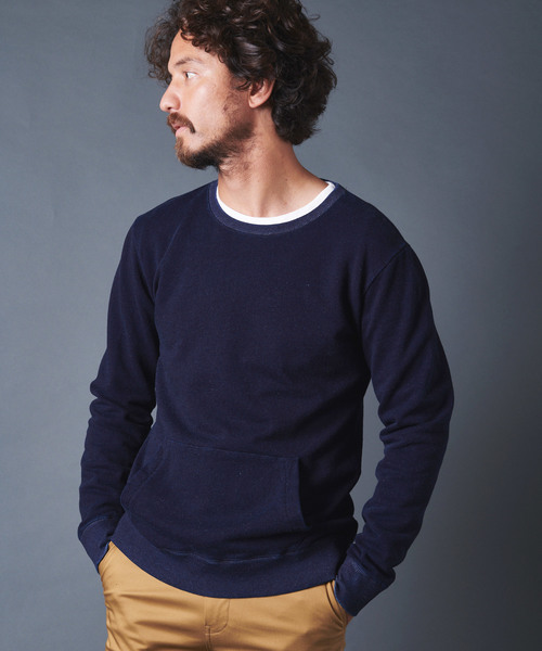 Magine(マージン)の「INDIGO URAKE KANGAROO PKT L/S(スウェット・メンズ・インディゴブルー/ダークインディゴブルー・44/46/48)」の7枚目の写真