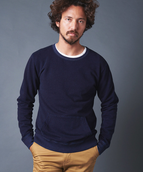 Magine(マージン)の「INDIGO URAKE KANGAROO PKT L/S(スウェット・メンズ・インディゴブルー/ダークインディゴブルー・44/46/48)」の10枚目の写真