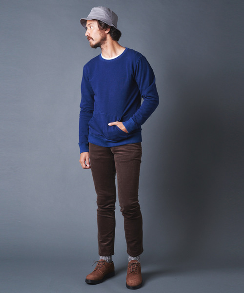 Magine(マージン)の「INDIGO URAKE KANGAROO PKT L/S(スウェット・メンズ・インディゴブルー/ダークインディゴブルー・44/46/48)」の12枚目の写真