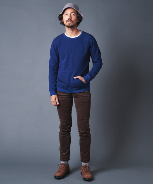 Magine(マージン)の「INDIGO URAKE KANGAROO PKT L/S(スウェット・メンズ・インディゴブルー/ダークインディゴブルー・44/46/48)」の14枚目の写真