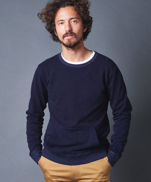 Magine(マージン)の「INDIGO URAKE KANGAROO PKT L/S(スウェット・メンズ・インディゴブルー/ダークインディゴブルー・44/46/48)」の19枚目の写真