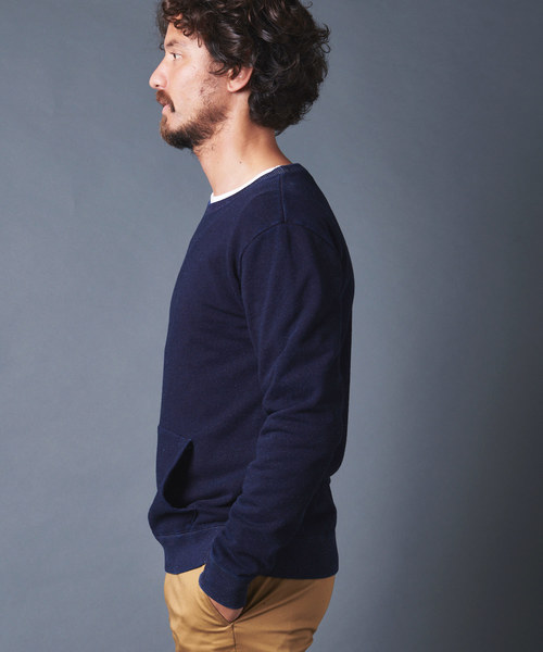 Magine(マージン)の「INDIGO URAKE KANGAROO PKT L/S(スウェット・メンズ・インディゴブルー/ダークインディゴブルー・44/46/48)」の20枚目の写真