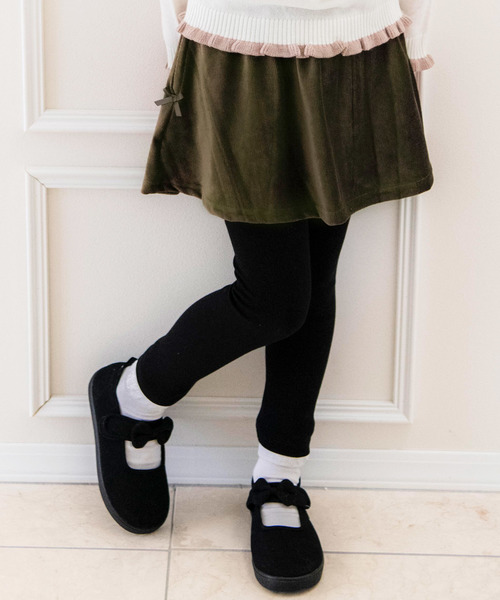 Catherine Cottage(キャサリンコテージ)の「コーデュロイスカート付きレギンス(スカート・キッズ・アイボリー/ピンク/ライラック/レッド/サンドベージュ/オリーブ/グレイッシュベージュ/ネイビー/ブラック/グレイッシュブルー・90/100/110/120/130/140/150/160)」の6枚目の写真