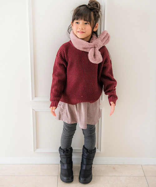 Catherine Cottage(キャサリンコテージ)の「コーデュロイスカート付きレギンス(スカート・キッズ・アイボリー/ピンク/ライラック/レッド/サンドベージュ/オリーブ/グレイッシュベージュ/ネイビー/ブラック/グレイッシュブルー・90/100/110/120/130/140/150/160)」の15枚目の写真