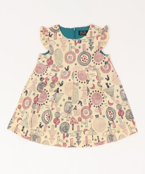 セール ワンピース ワンピース 80 90 ストレッチコール北欧柄ワンピース ワンピース Chien Chien シアンシアン のファッション