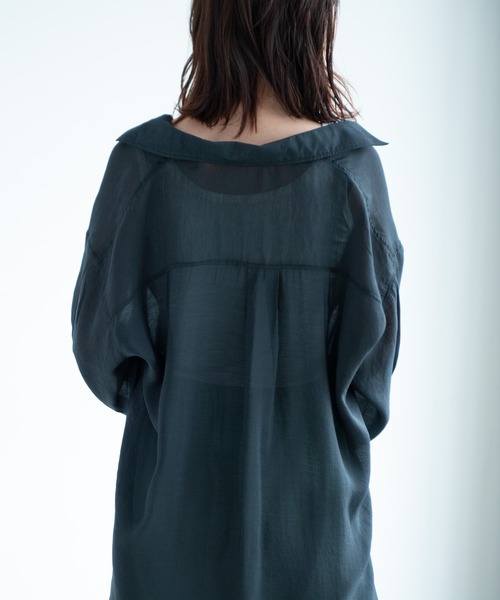 Aunt Marie's（アントマリーズ）の「AUNT MARIE'S シアーシャツワンピース（ワンピース・レディース・ブラック/ベージュ/ライトグリーン/ナチュラル・FREE）」の11枚目の写真