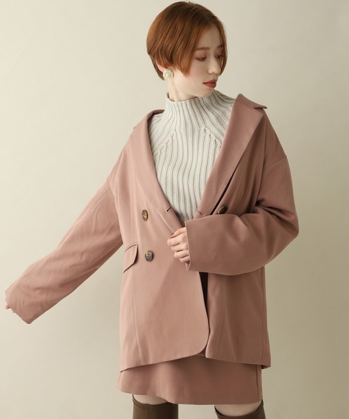 one after another NICE CLAUP（ワンアフターアナザーナイスクラップ）の「テーラードジャケット（テーラードジャケット・レディース・アイボリー/ベージュ/ミント/ピンク・FREE）」の4枚目の写真