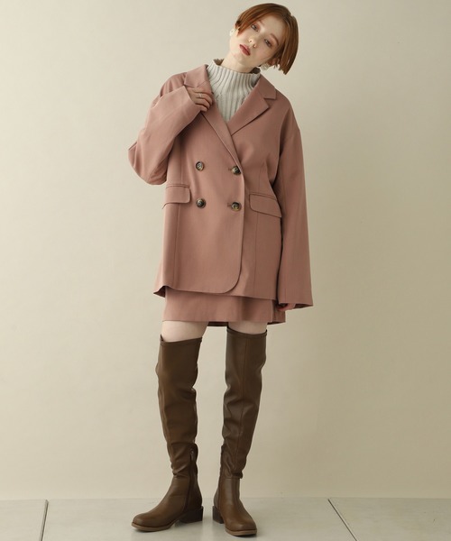 one after another NICE CLAUP（ワンアフターアナザーナイスクラップ）の「テーラードジャケット（テーラードジャケット・レディース・アイボリー/ベージュ/ミント/ピンク・FREE）」の5枚目の写真