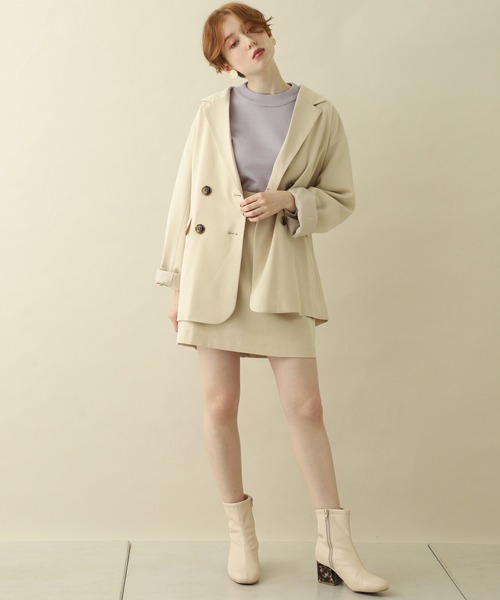 one after another NICE CLAUP（ワンアフターアナザーナイスクラップ）の「テーラードジャケット（テーラードジャケット・レディース・アイボリー/ベージュ/ミント/ピンク・FREE）」の21枚目の写真