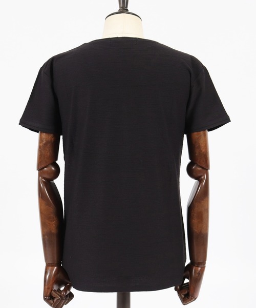 CAMBIO(カンビオ)の「mt6376-カットオフVネックカットソー(Tシャツ/カットソー・メンズ・ホワイト/ブラック/ベージュ/ブルー・S/M/L)」の16枚目の写真