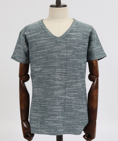 CAMBIO(カンビオ)の「mt6376-カットオフVネックカットソー(Tシャツ/カットソー・メンズ・ホワイト/ブラック/ベージュ/ブルー・S/M/L)」の17枚目の写真