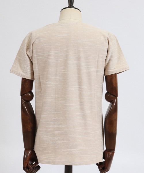 CAMBIO(カンビオ)の「mt6376-カットオフVネックカットソー(Tシャツ/カットソー・メンズ・ホワイト/ブラック/ベージュ/ブルー・S/M/L)」の20枚目の写真