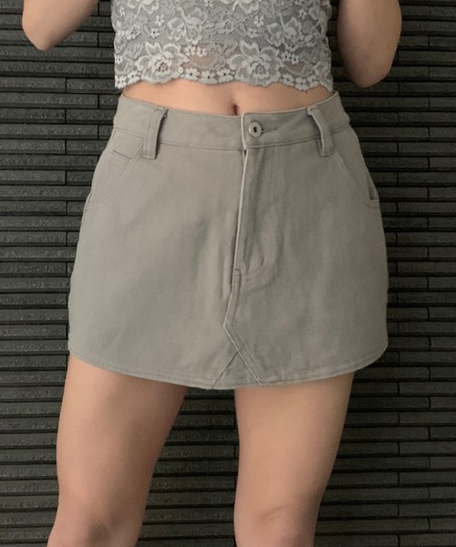 ENVYM(アンビー)の「カラーデニムFSK(スカート・レディース・ブラウン/グレー/ピンク/アイボリー・S/M)」の2枚目の写真