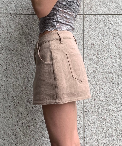ENVYM(アンビー)の「カラーデニムFSK(スカート・レディース・ブラウン/グレー/ピンク/アイボリー・S/M)」の5枚目の写真