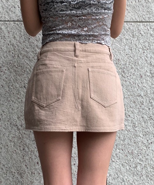 ENVYM(アンビー)の「カラーデニムFSK(スカート・レディース・ブラウン/グレー/ピンク/アイボリー・S/M)」の6枚目の写真