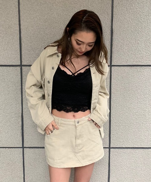 ENVYM(アンビー)の「カラーデニムFSK(スカート・レディース・ブラウン/グレー/ピンク/アイボリー・S/M)」の8枚目の写真