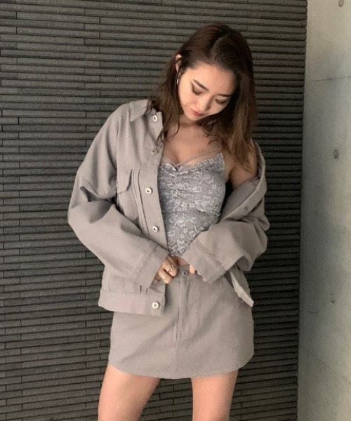 ENVYM(アンビー)の「カラーデニムFSK(スカート・レディース・ブラウン/グレー/ピンク/アイボリー・S/M)」の10枚目の写真