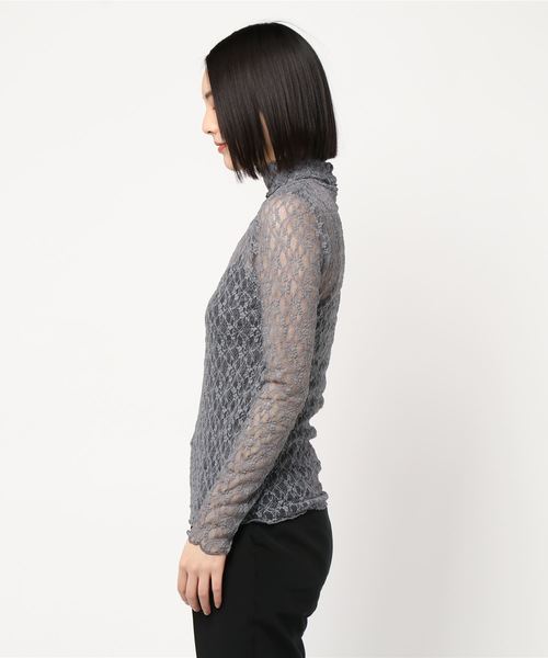 DouDou（ドゥドゥ）の「レースタートル（Tシャツ/カットソー・レディース・ベージュ/グレー/オフホワイト・FREE）」の5枚目の写真