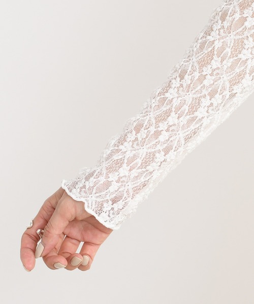 DouDou（ドゥドゥ）の「レースタートル（Tシャツ/カットソー・レディース・ベージュ/グレー/オフホワイト・FREE）」の20枚目の写真