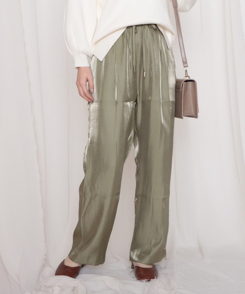 Cheek（チーク）の「サテンギャザーパンツ（その他パンツ・レディース・ゴールド/ブラウン/カーキ・MEDIUM）」の2枚目の写真