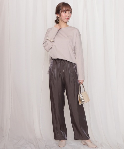 Cheek（チーク）の「サテンギャザーパンツ（その他パンツ・レディース・ゴールド/ブラウン/カーキ・MEDIUM）」の15枚目の写真