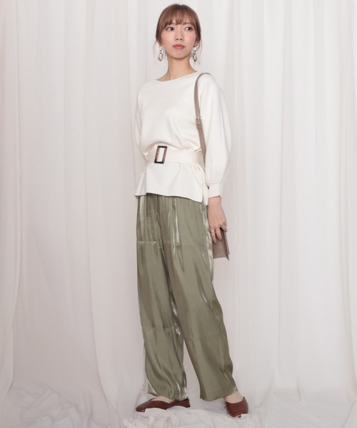 Cheek（チーク）の「サテンギャザーパンツ（その他パンツ・レディース・ゴールド/ブラウン/カーキ・MEDIUM）」の13枚目の写真