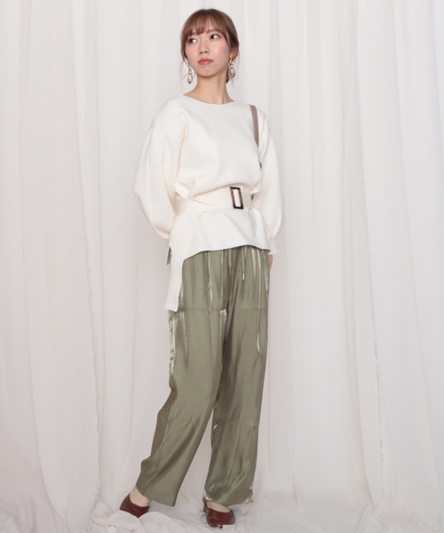 Cheek（チーク）の「サテンギャザーパンツ（その他パンツ・レディース・ゴールド/ブラウン/カーキ・MEDIUM）」の4枚目の写真