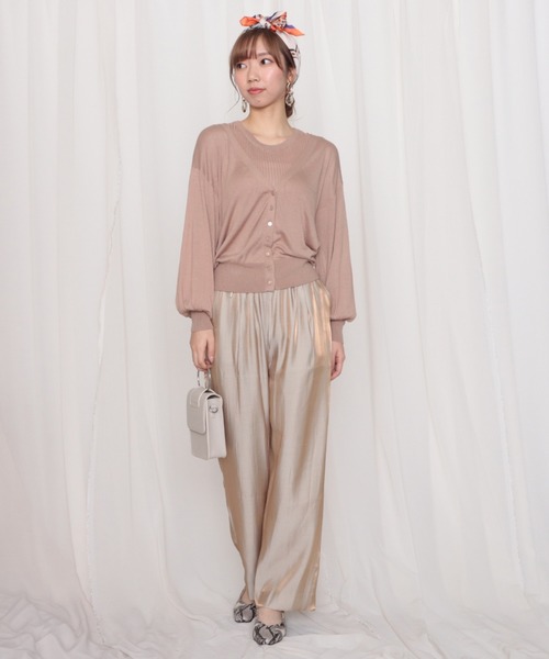 Cheek（チーク）の「サテンギャザーパンツ（その他パンツ・レディース・ゴールド/ブラウン/カーキ・MEDIUM）」の8枚目の写真