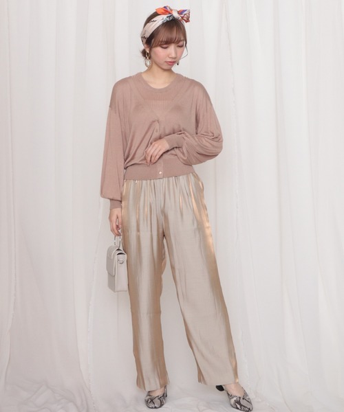 Cheek（チーク）の「サテンギャザーパンツ（その他パンツ・レディース・ゴールド/ブラウン/カーキ・MEDIUM）」の10枚目の写真