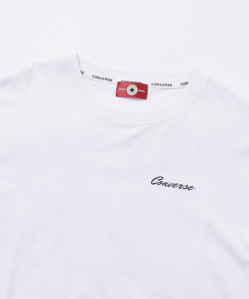 CONVERSE（コンバース）の「CONVERSE コンバース Chaco closet別注 袖ロールアップバックロゴプリント半袖Tシャツ（Tシャツ/カットソー・レディース・ホワイト/ブラック/サンドベージュ・FREE）」の9枚目の写真