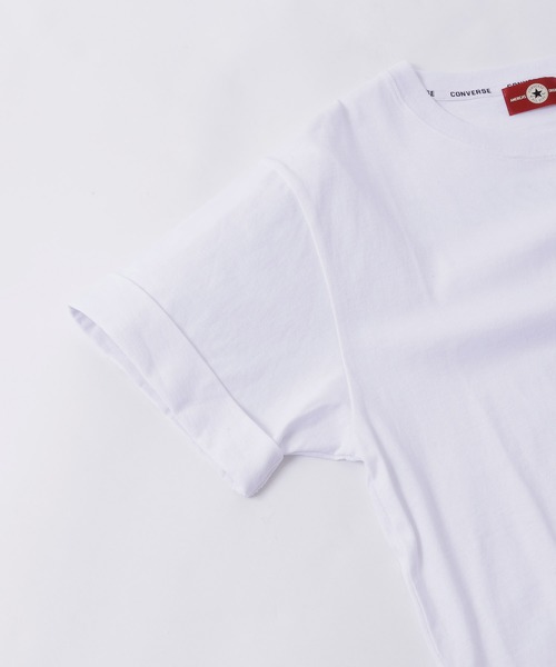 CONVERSE（コンバース）の「CONVERSE コンバース Chaco closet別注 袖ロールアップバックロゴプリント半袖Tシャツ（Tシャツ/カットソー・レディース・ホワイト/ブラック/サンドベージュ・FREE）」の11枚目の写真