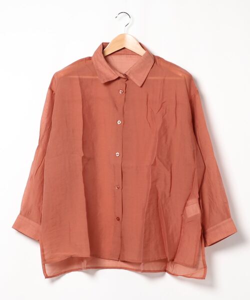 KOBE LETTUCE（コウベレタス）の「ビッグシルエットシアーシャツ（シャツ/ブラウス・レディース・ブラック/ミント/ラベンダー/オフホワイト/ライトベージュ/グリーン系その他/ブラック系その他/グレイッシュベージュ/ピンク/ホワイト/キャメル/ブルー/ホワイト系その他/パープル系その他・FREE）」の14枚目の写真