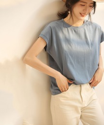 【綿100%】フレンチスリーブクルーネックゆるTシャツ