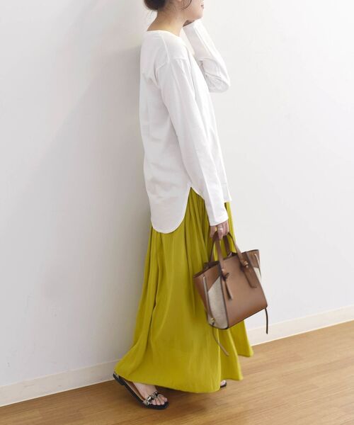 SHIPS any（シップス エニィ）の「SHIPS any:ラウンドヘムロングスリーブTEE◇◇◇（Tシャツ/カットソー・レディース・ホワイト/ベージュ/オフホワイト・ONE SIZE）」の6枚目の写真