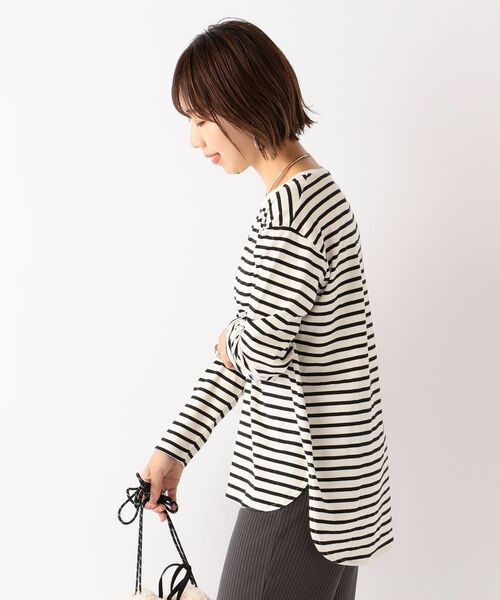 SHIPS any（シップス エニィ）の「SHIPS any:ラウンドヘムロングスリーブTEE◇◇◇（Tシャツ/カットソー・レディース・ホワイト/ベージュ/オフホワイト・ONE SIZE）」の8枚目の写真