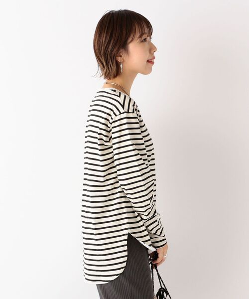 SHIPS any（シップス エニィ）の「SHIPS any:ラウンドヘムロングスリーブTEE◇◇◇（Tシャツ/カットソー・レディース・ホワイト/ベージュ/オフホワイト・ONE SIZE）」の9枚目の写真