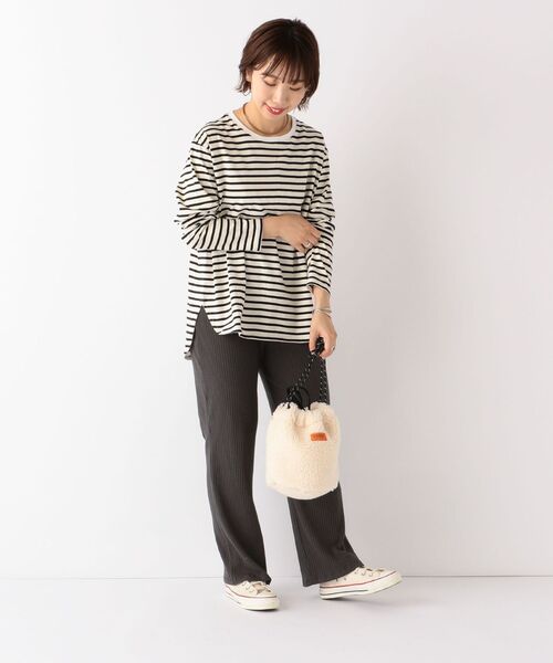 SHIPS any（シップス エニィ）の「SHIPS any:ラウンドヘムロングスリーブTEE◇◇◇（Tシャツ/カットソー・レディース・ホワイト/ベージュ/オフホワイト・ONE SIZE）」の10枚目の写真