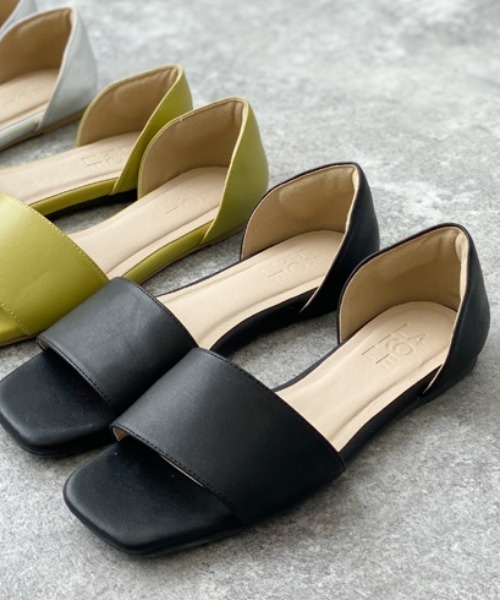 LAKOLE（ラコレ）の「セパレートフラットサンダル / LAKOLE（サンダル・レディース・ブラック/ライム/シルバー/パイソン・SMALL/MEDIUM/LARGE）」の2枚目の写真