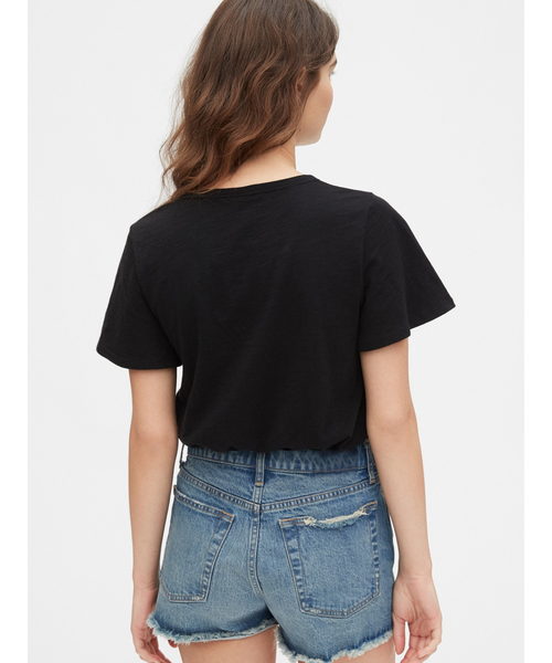 GAP（ギャップ）の「フラッタースリーブtシャツ（Tシャツ/カットソー・レディース・ブラック/ホワイト/ピンク/ベージュ/ナチュラル・XS/S/M/XXS/L）」の6枚目の写真