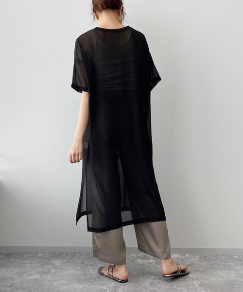 LAKOLE（ラコレ）の「シアージョーゼットワンピース / LAKOLE（ワンピース・レディース・ブラック/ベージュ/オリーブ・SMALL/MEDIUM）」の3枚目の写真