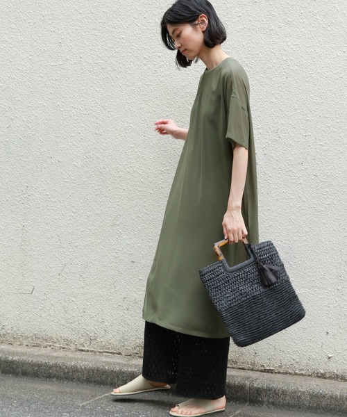 LAKOLE（ラコレ）の「シアージョーゼットワンピース / LAKOLE（ワンピース・レディース・ブラック/ベージュ/オリーブ・SMALL/MEDIUM）」の14枚目の写真
