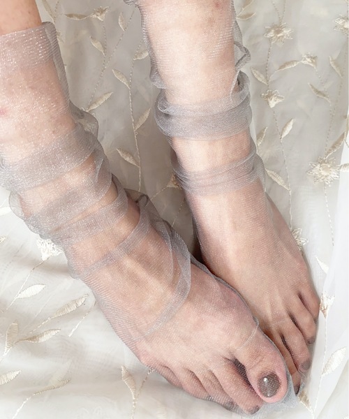 ap retro（アプレトロ）の「シアーソックス【ZOZO限定アイテム】（ソックス/靴下・レディース・ブラック/グレー/オフホワイト/ピンク・FREE）」の3枚目の写真