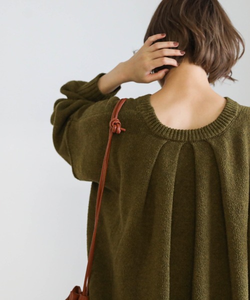 select MOCA（セレクトモカ）の「バックギャザーニットセットアップ（セットアップ・レディース・オリーブ/ライトブラウン/ライトベージュ・FREE）」の22枚目の写真