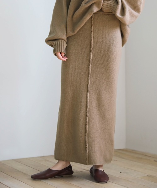 select MOCA（セレクトモカ）の「バックギャザーニットセットアップ（セットアップ・レディース・オリーブ/ライトブラウン/ライトベージュ・FREE）」の12枚目の写真