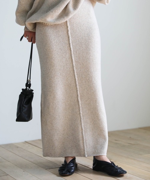 select MOCA（セレクトモカ）の「バックギャザーニットセットアップ（セットアップ・レディース・オリーブ/ライトブラウン/ライトベージュ・FREE）」の14枚目の写真