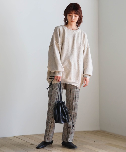 select MOCA（セレクトモカ）の「バックギャザーニットセットアップ（セットアップ・レディース・オリーブ/ライトブラウン/ライトベージュ・FREE）」の17枚目の写真