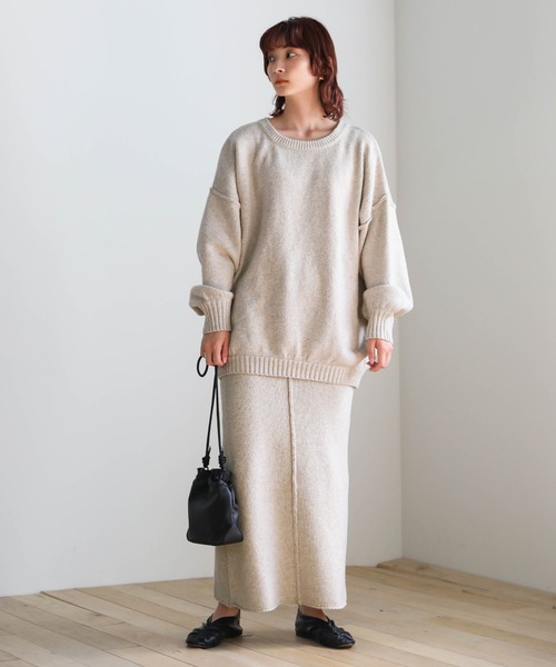 select MOCA（セレクトモカ）の「バックギャザーニットセットアップ（セットアップ・レディース・オリーブ/ライトブラウン/ライトベージュ・FREE）」の15枚目の写真