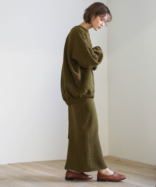 select MOCA（セレクトモカ）の「バックギャザーニットセットアップ（セットアップ・レディース・オリーブ/ライトブラウン/ライトベージュ・FREE）」の20枚目の写真