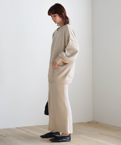 select MOCA（セレクトモカ）の「バックギャザーニットセットアップ（セットアップ・レディース・オリーブ/ライトブラウン/ライトベージュ・FREE）」の13枚目の写真